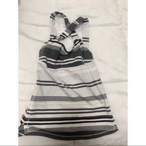 Lululemon Criss Cross Back Tank Top White Stripe